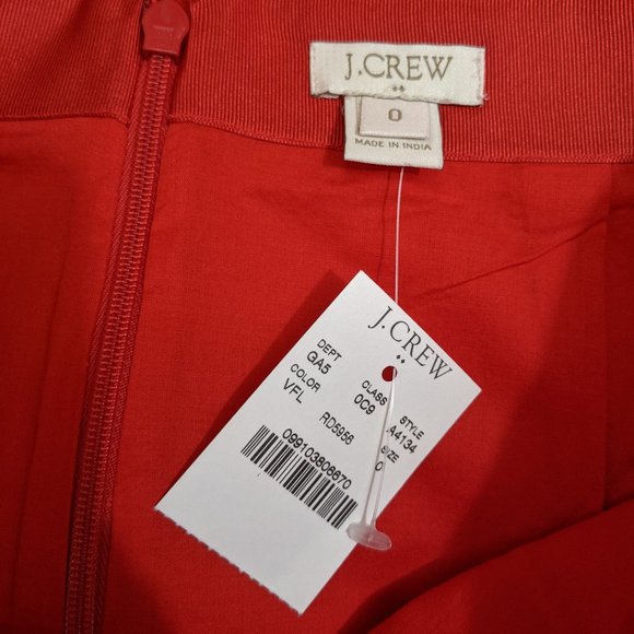 J. Crew Cotton Floral Scalloped Lace Mini Skirt Red Orange Red Style A4134 Sz 0 - Picture 6 of 7